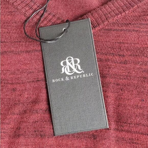 Rock & Republic Young Man's XXL Maroon V-Neck Sweater - Picture 3 of 8